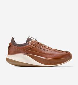 Men's GrandPrø All-Day Leather Running Shoes-British Tan-Dark Chocolate-Ivory