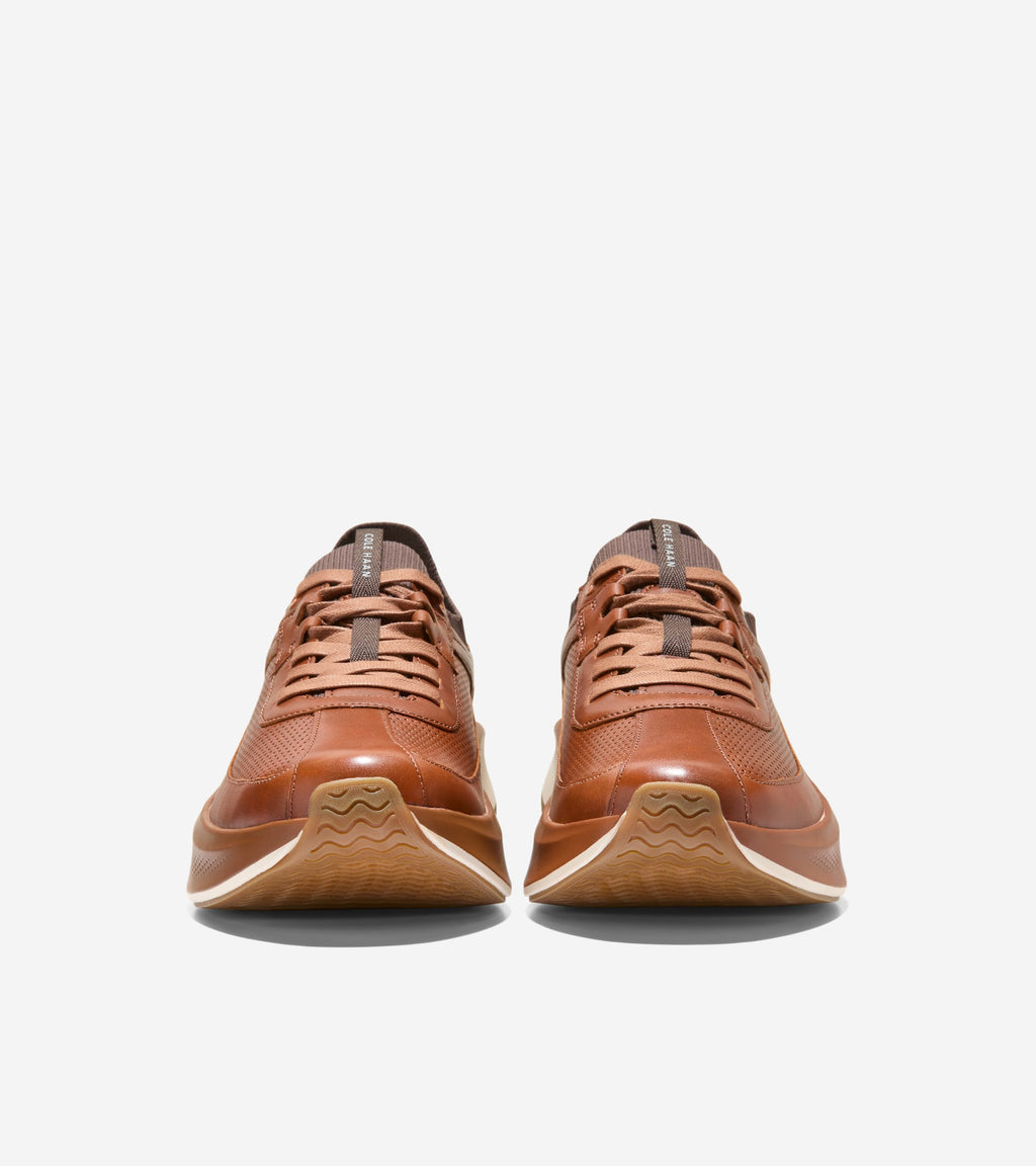 Men's GrandPrø All-Day Leather Running Shoes-British Tan-Dark Chocolate-Ivory