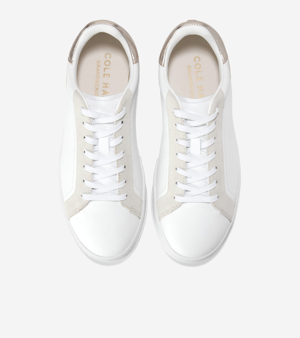 Women's GrandPrø Breakaway Lace-To-Toe Sneakers-White-Silver Birch-Gold