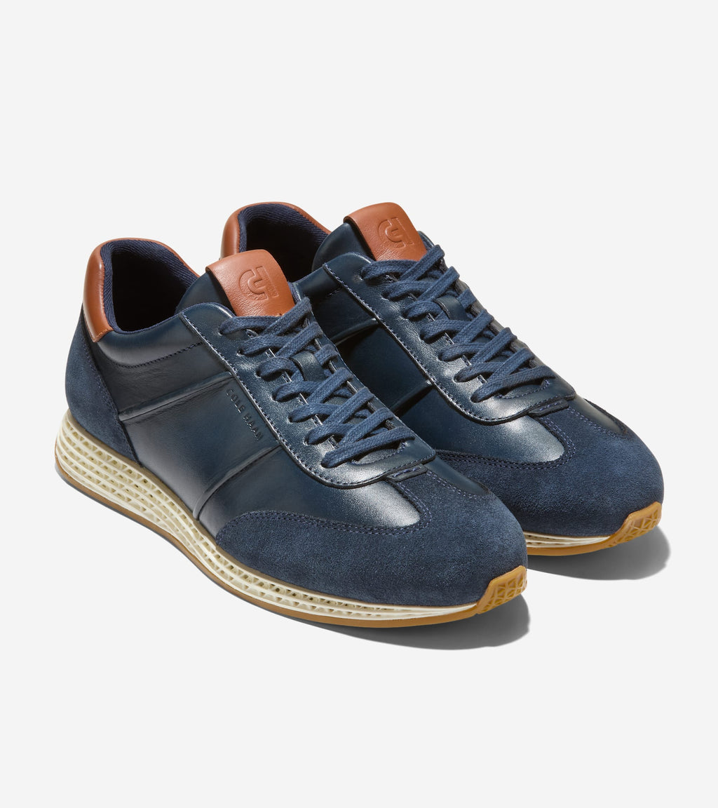 Men's GrandPrø SkyWeave™ Running Sneakers-Navy Blazer-British Tan-Ivory