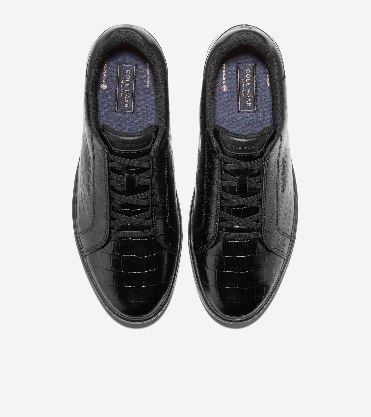 Men's GrandPrø Luxe Slip-On Sneakers-Black Croc Emboss Print-Black