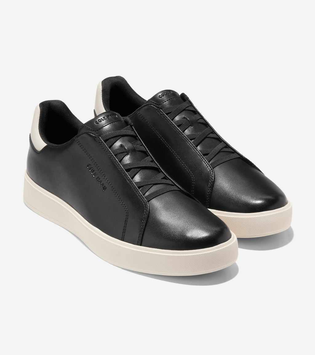 Men's GrandPrø Luxe Slip-On Sneakers-Black-Ivory