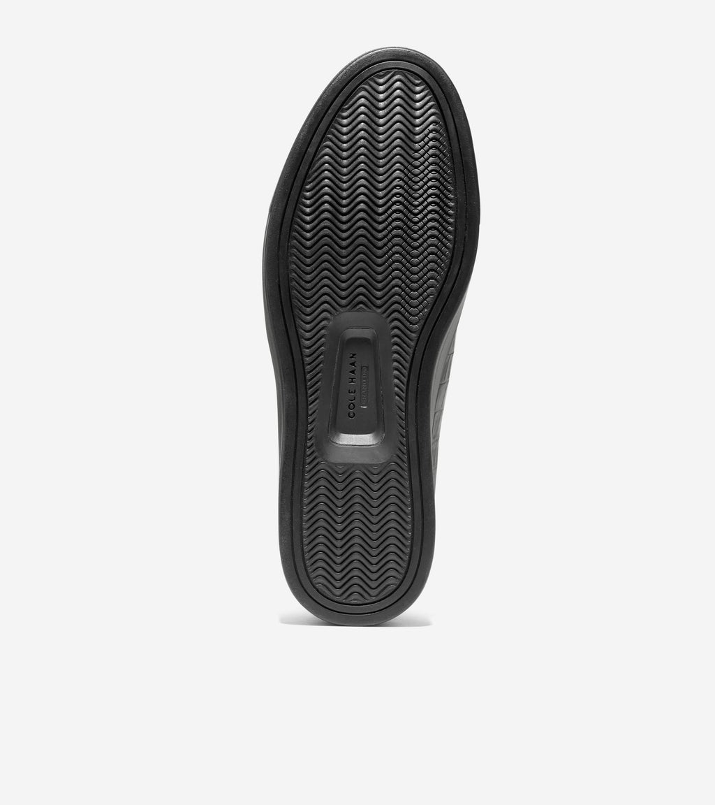 Men's GrandPrø Luxe Slip-On Sneakers-Black Croc Emboss Print-Black