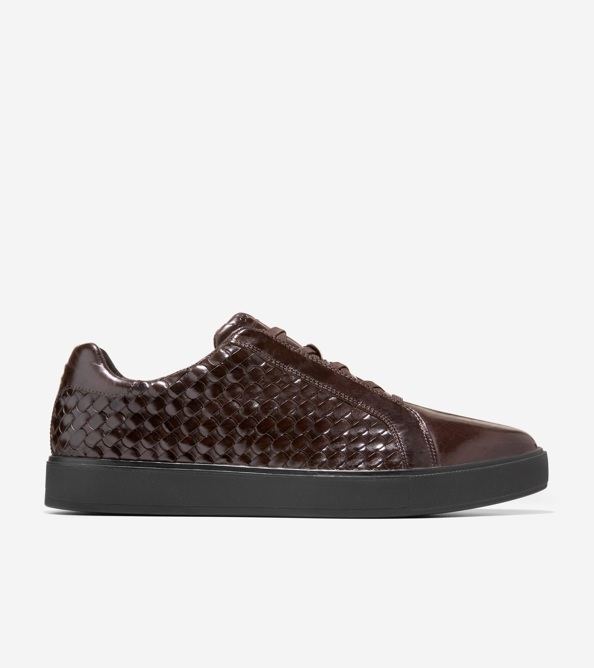 Men's GrandPrø Luxe Woven Slip-On Sneakers-Dark Chocolate-Black