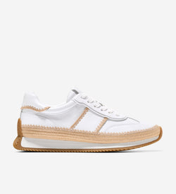 Women's GrandPrø Premier Sneakers-White-Natural Raffia