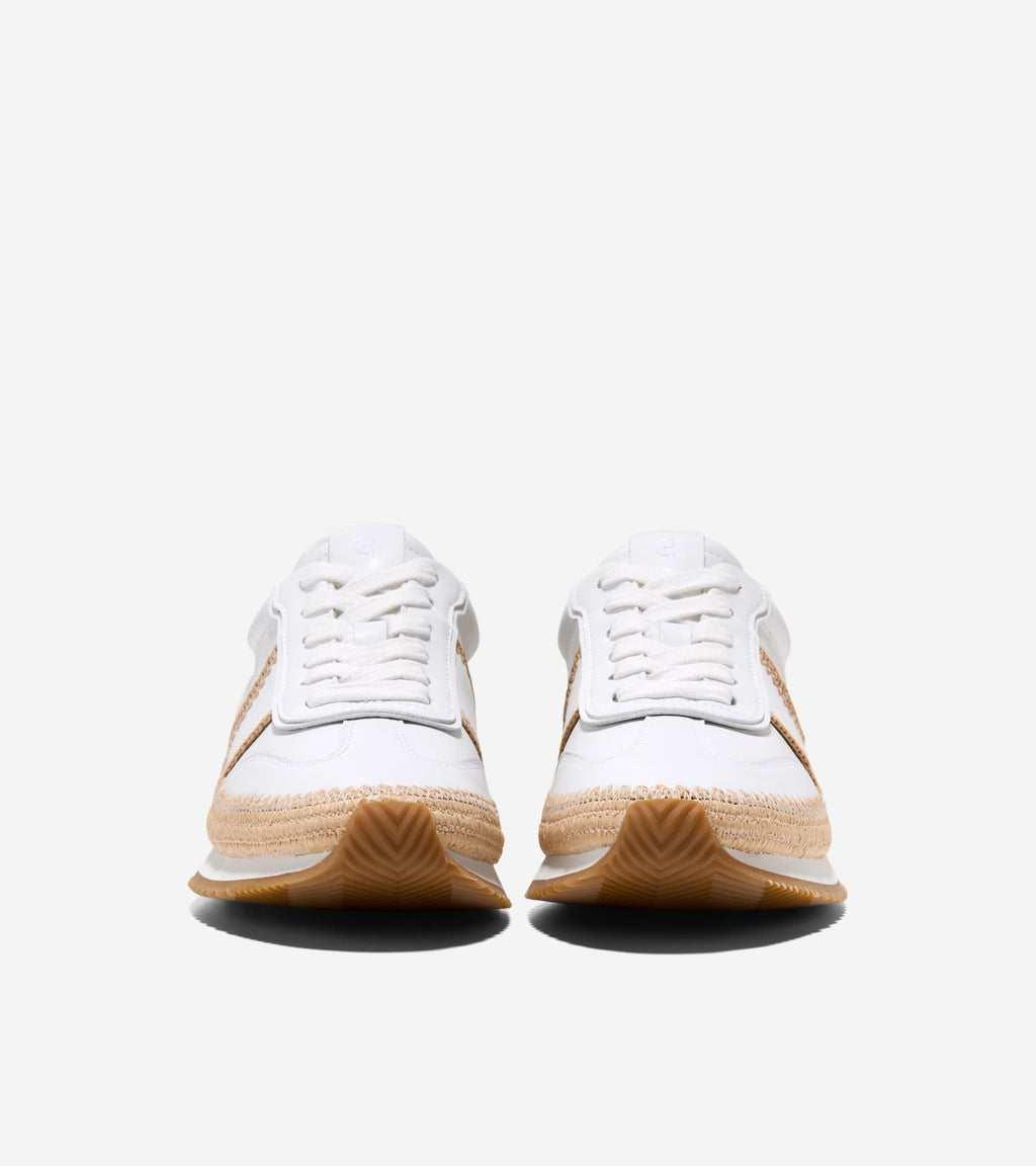 Women's GrandPrø Premier Sneakers-White-Natural Raffia