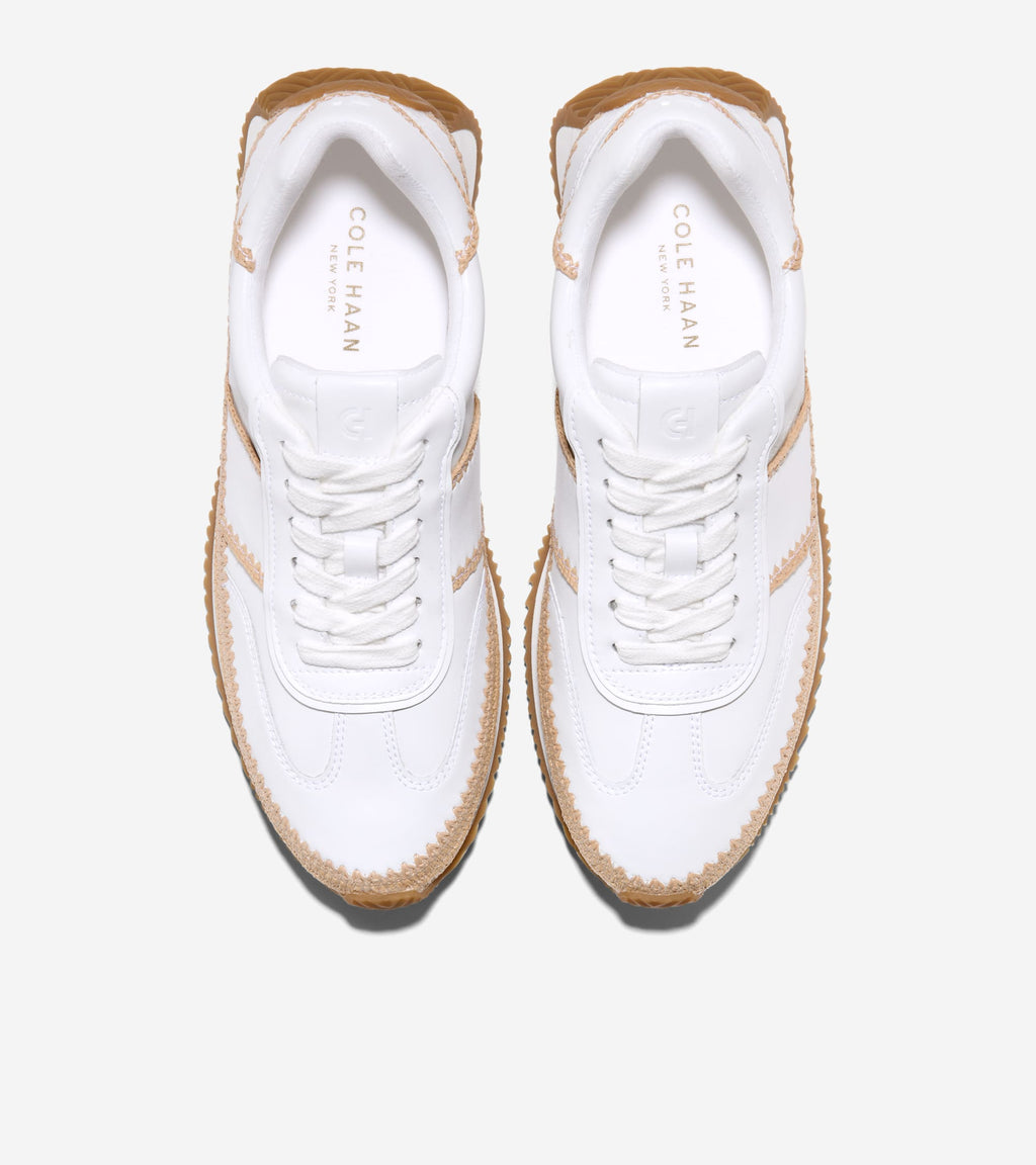 Women's GrandPrø Premier Sneakers-White-Natural Raffia