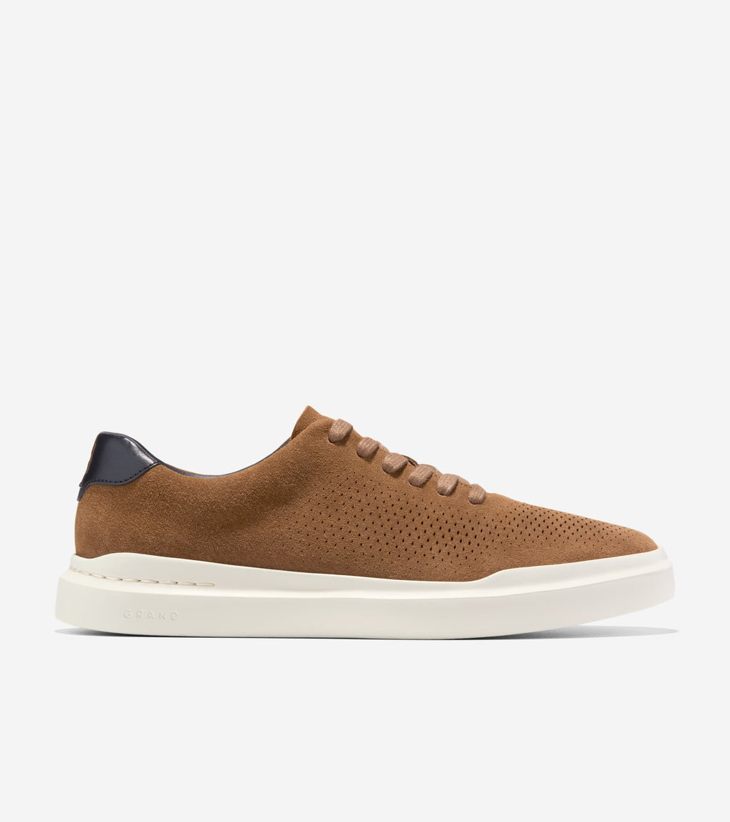 Men's GrandPrø Rally Laser Cut Sneakers-Spiced Brown-Black-Ivory