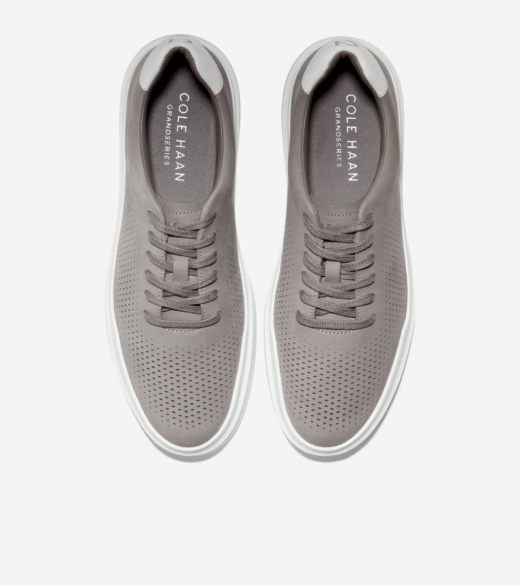 Men's GrandPrø Rally Laser Cut Sneakers-Ironstone-Optic White