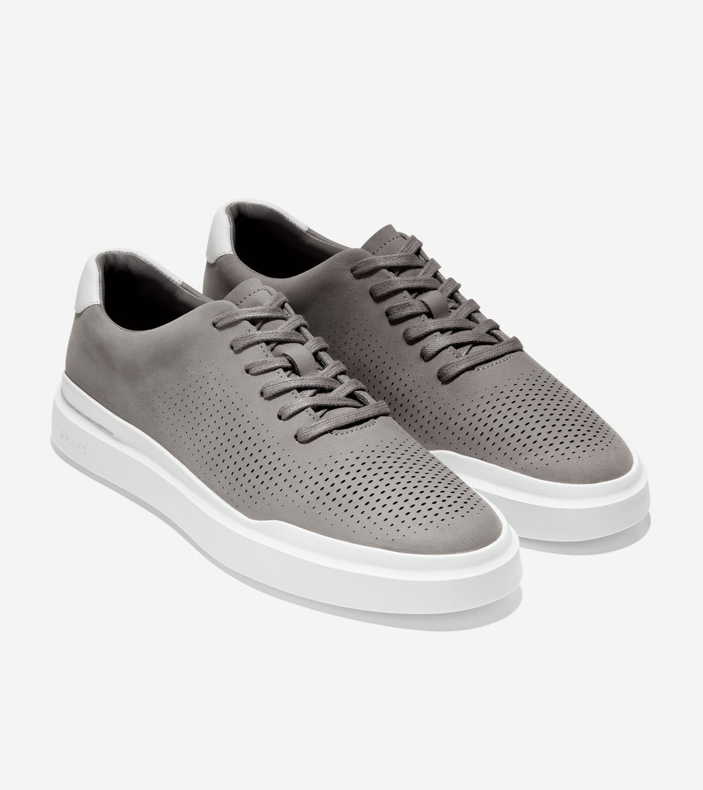 Men's GrandPrø Rally Laser Cut Sneakers-Ironstone-Optic White