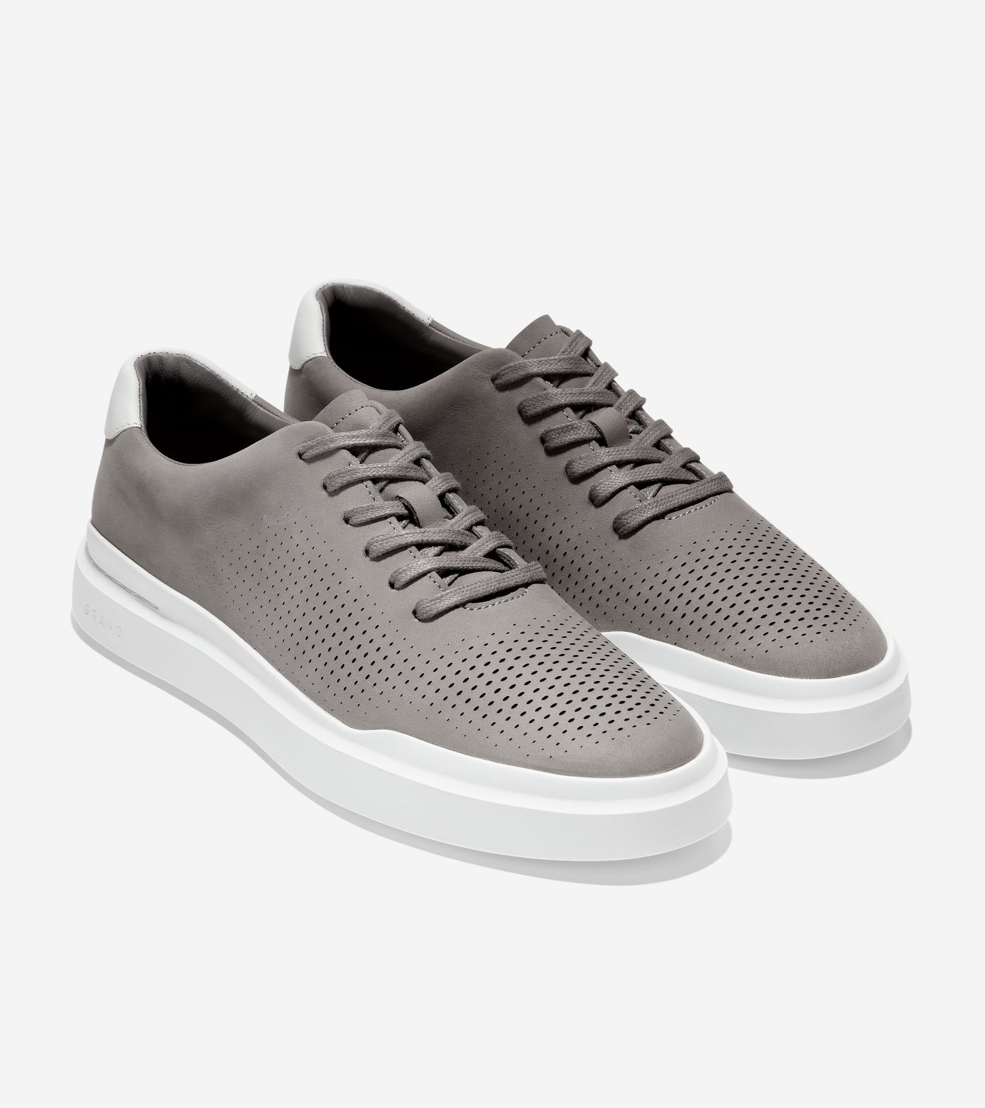 Men's GrandPrø Rally Laser Cut Sneakers-Ironstone-Optic White