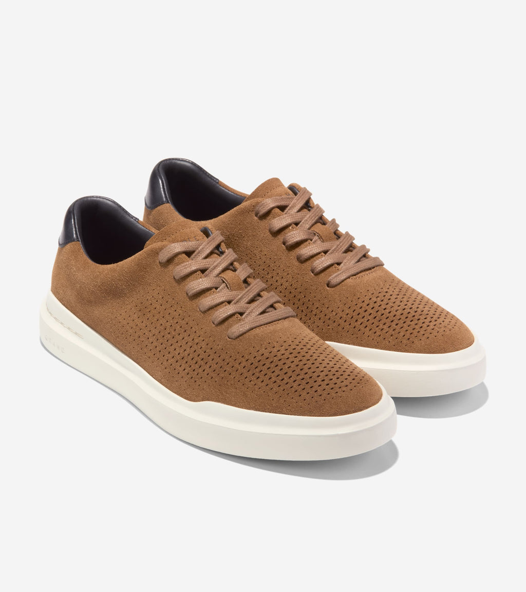 Men's GrandPrø Rally Laser Cut Sneakers-Spiced Brown-Black-Ivory
