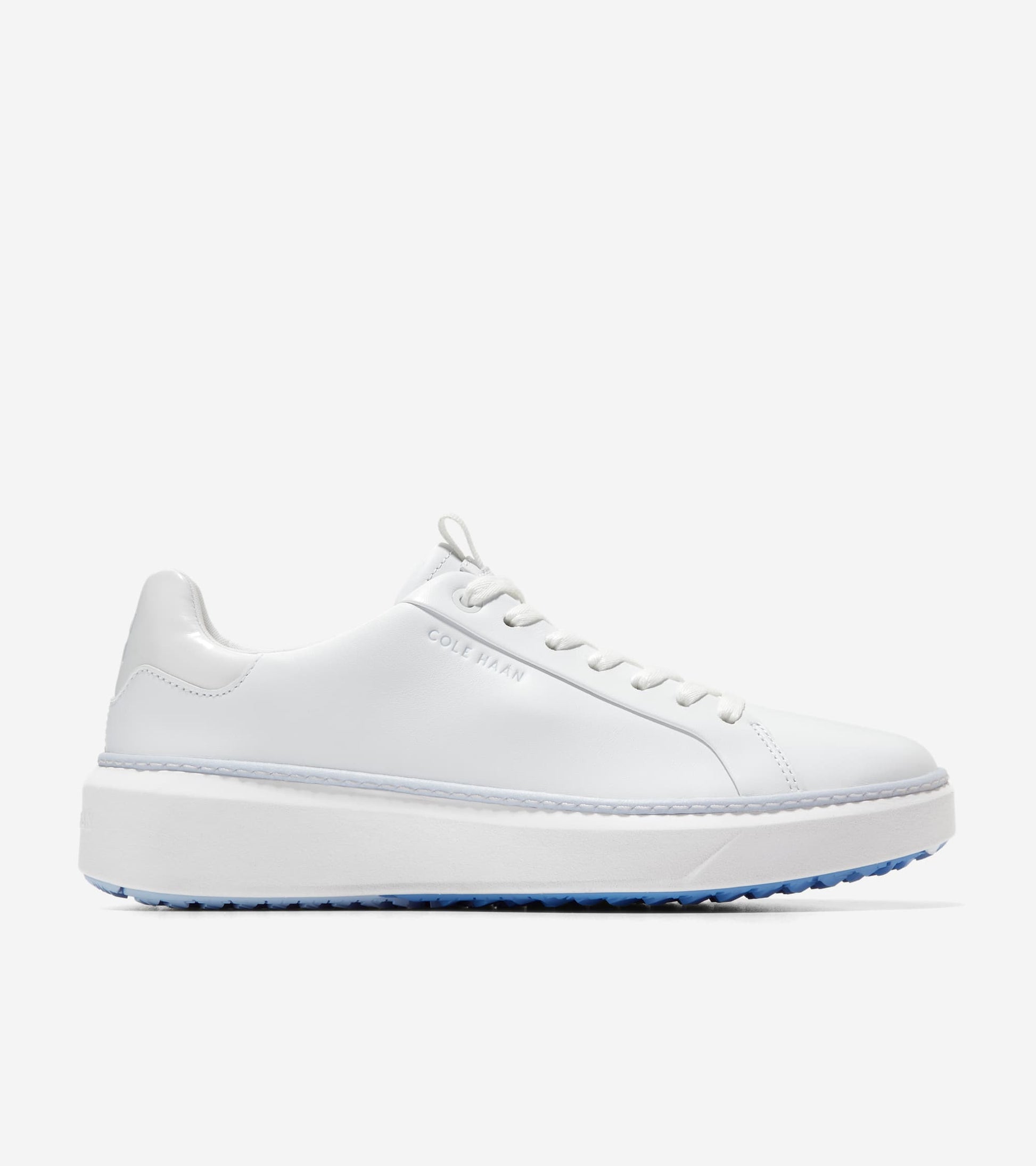 Women's GrandPrø Topspin Waterproof Golf Shoes-Optic White-Heather Gray