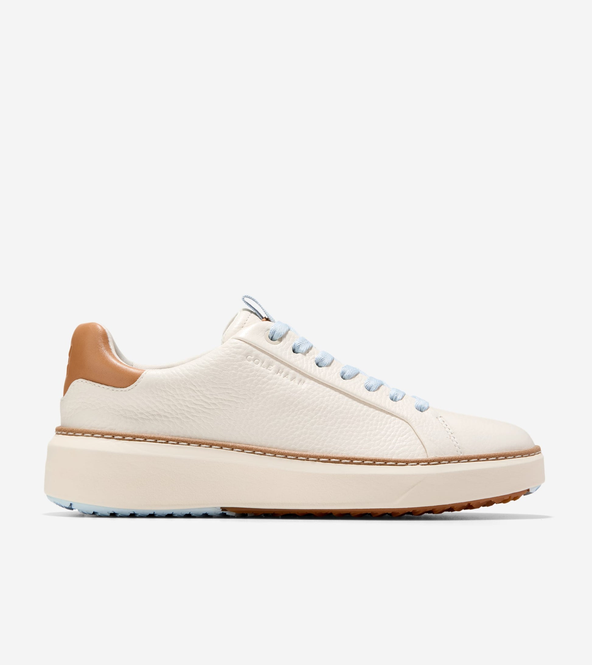 Women's GrandPrø Topspin Waterproof Golf Shoes-Ivory-Biscuit-Skyway