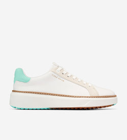 Women's GrandPrø Topspin Golf Shoes-White-Cascade-Silver Birch