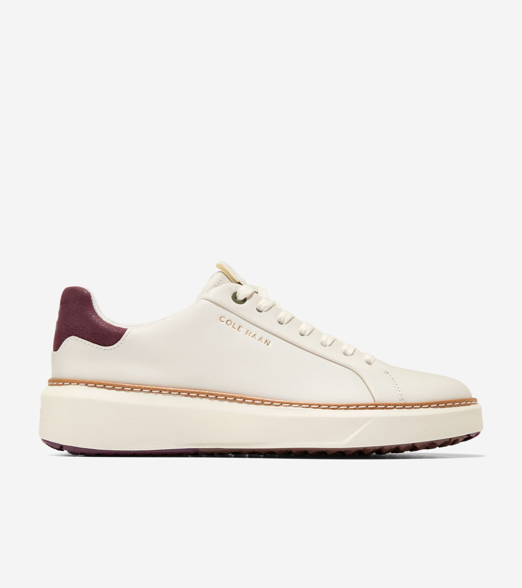 Women's GrandPrø Topspin Golf Shoes-Ivory-Bloodstone-Fondue Fudge