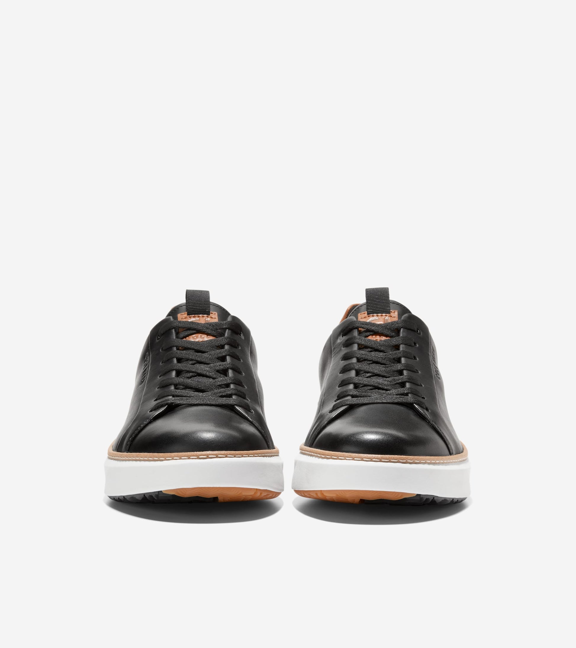 Men's GrandPrø Topspin Waterproof Golf Shoes-Black-Pecan Brown-Optic White