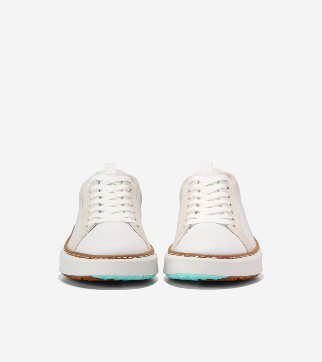 Women's GrandPrø Topspin Golf Shoes-White-Cascade-Silver Birch