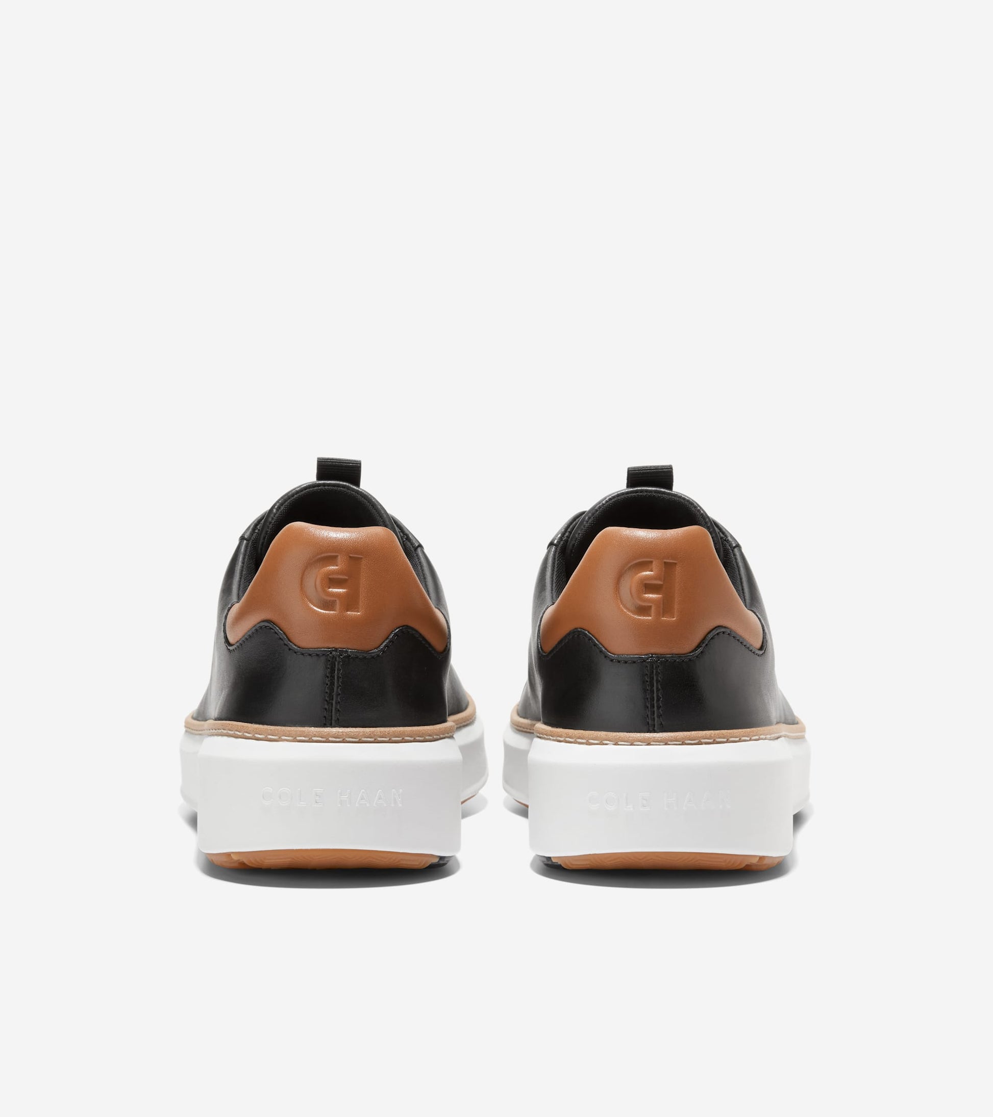 Men's GrandPrø Topspin Waterproof Golf Shoes-Black-Pecan Brown-Optic White