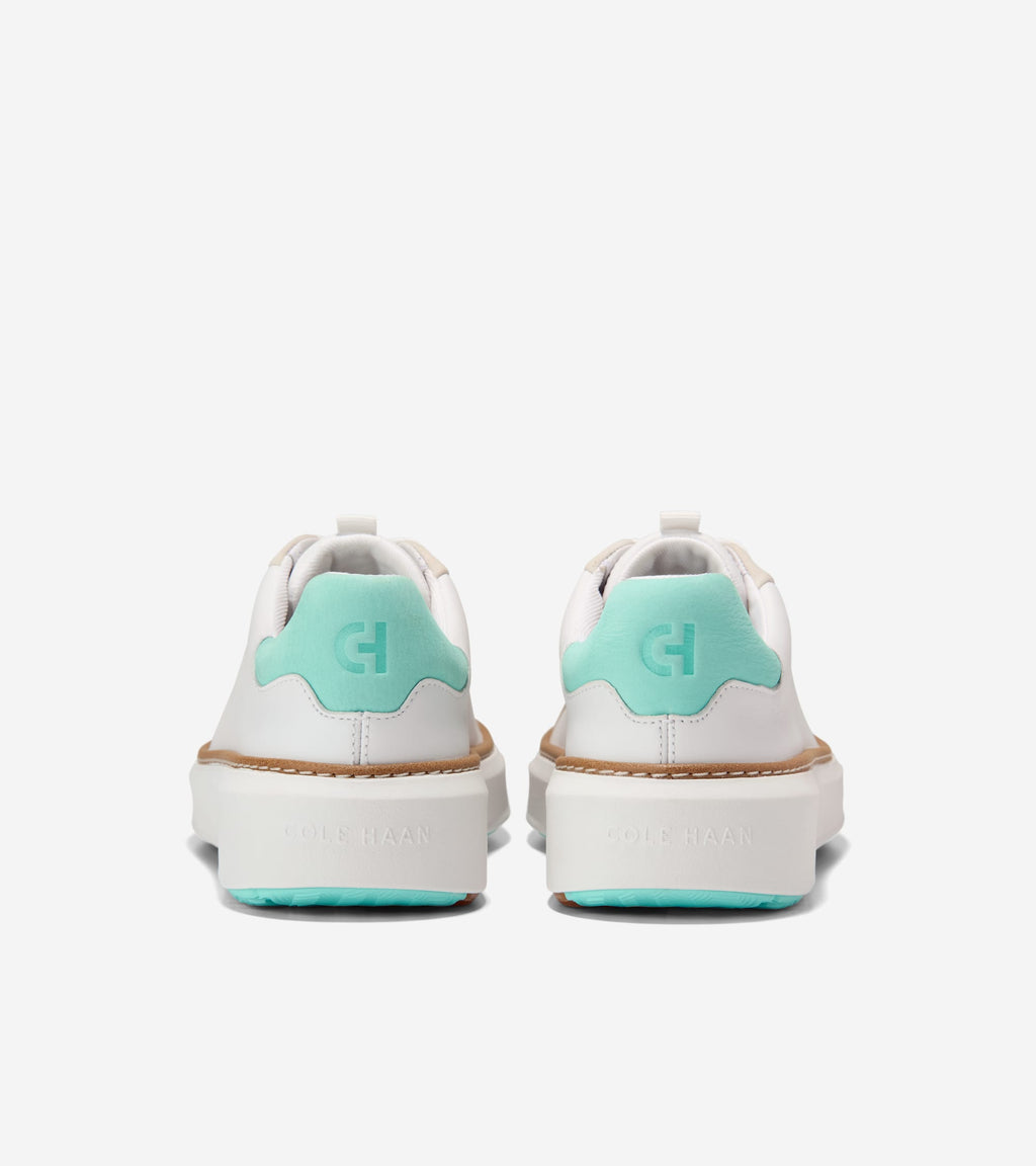 Women's GrandPrø Topspin Golf Shoes-White-Cascade-Silver Birch