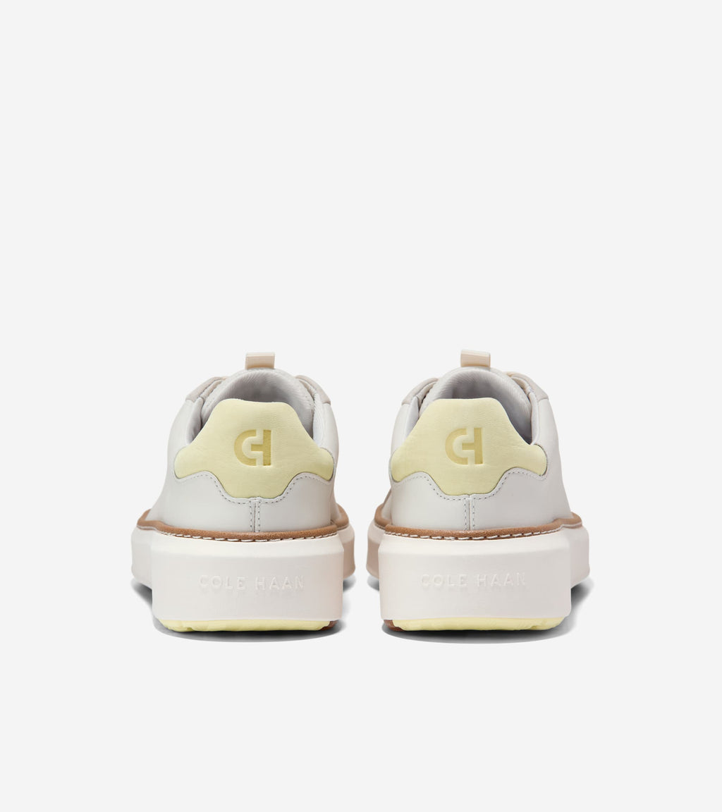 Women's GrandPrø Topspin Golf Shoes-Powder-Wax Yellow-Silver Birch