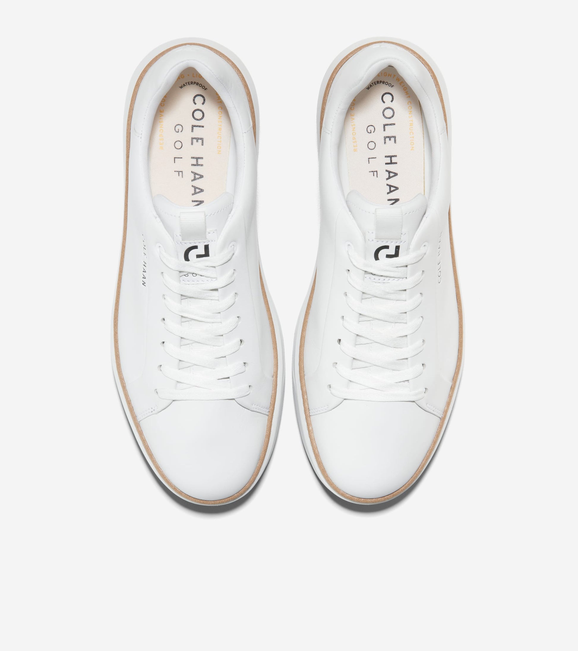 Men's GrandPrø Topspin Waterproof Golf Shoes-Optic White-Natural