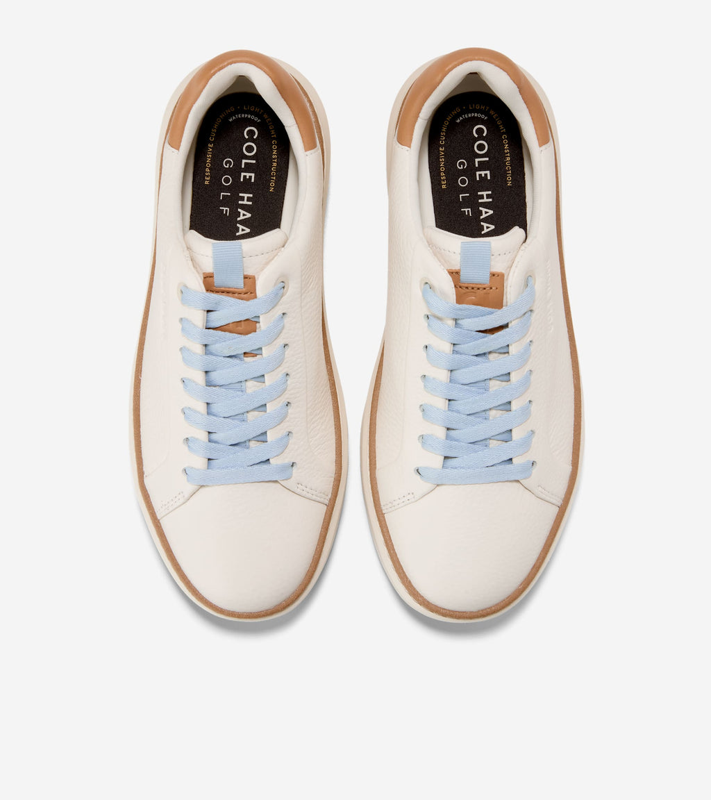 Women's GrandPrø Topspin Waterproof Golf Shoes-Ivory-Biscuit-Skyway