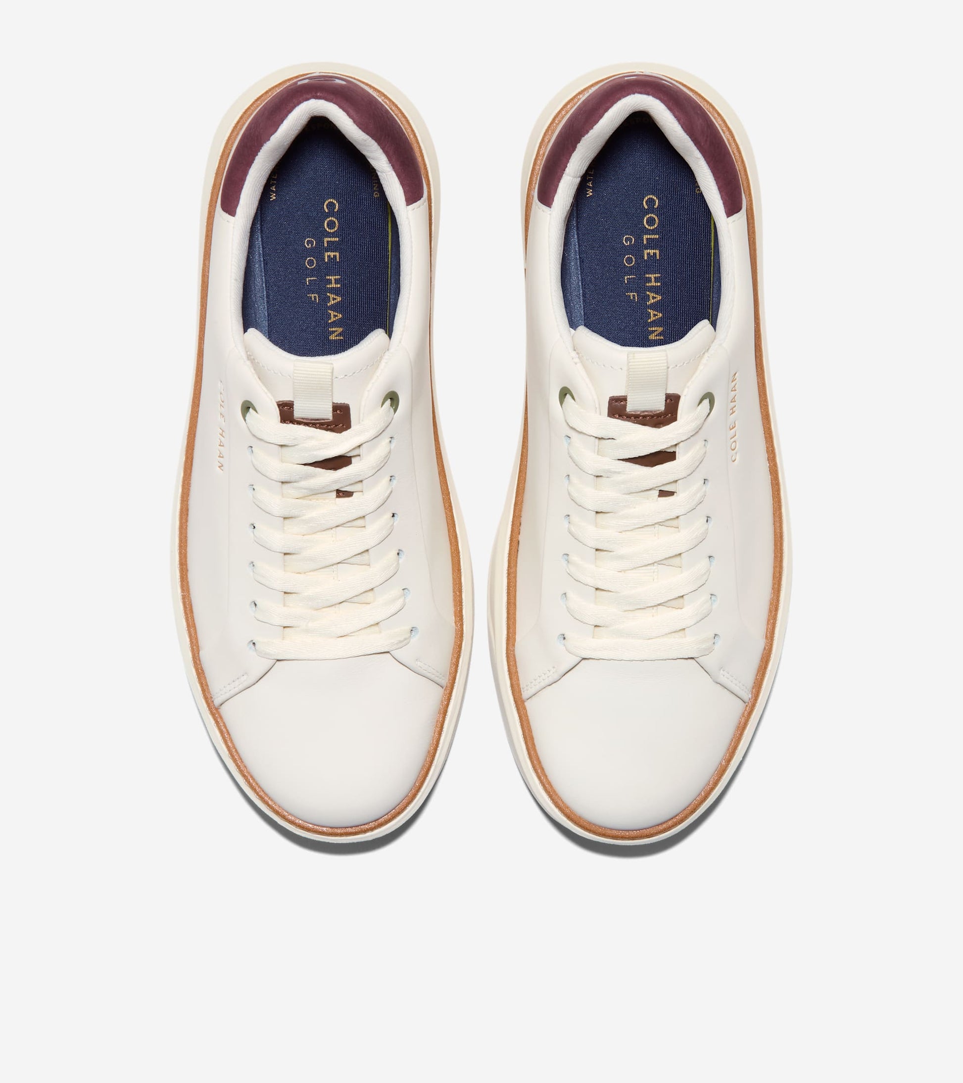 Women's GrandPrø Topspin Golf Shoes-Ivory-Bloodstone-Fondue Fudge