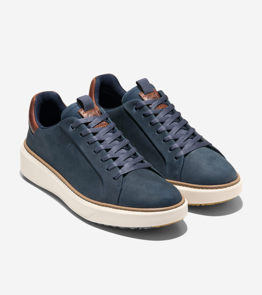 Men's GrandPrø Topspin Golf Shoes-Navy Blazer-New Caramel-Ivory