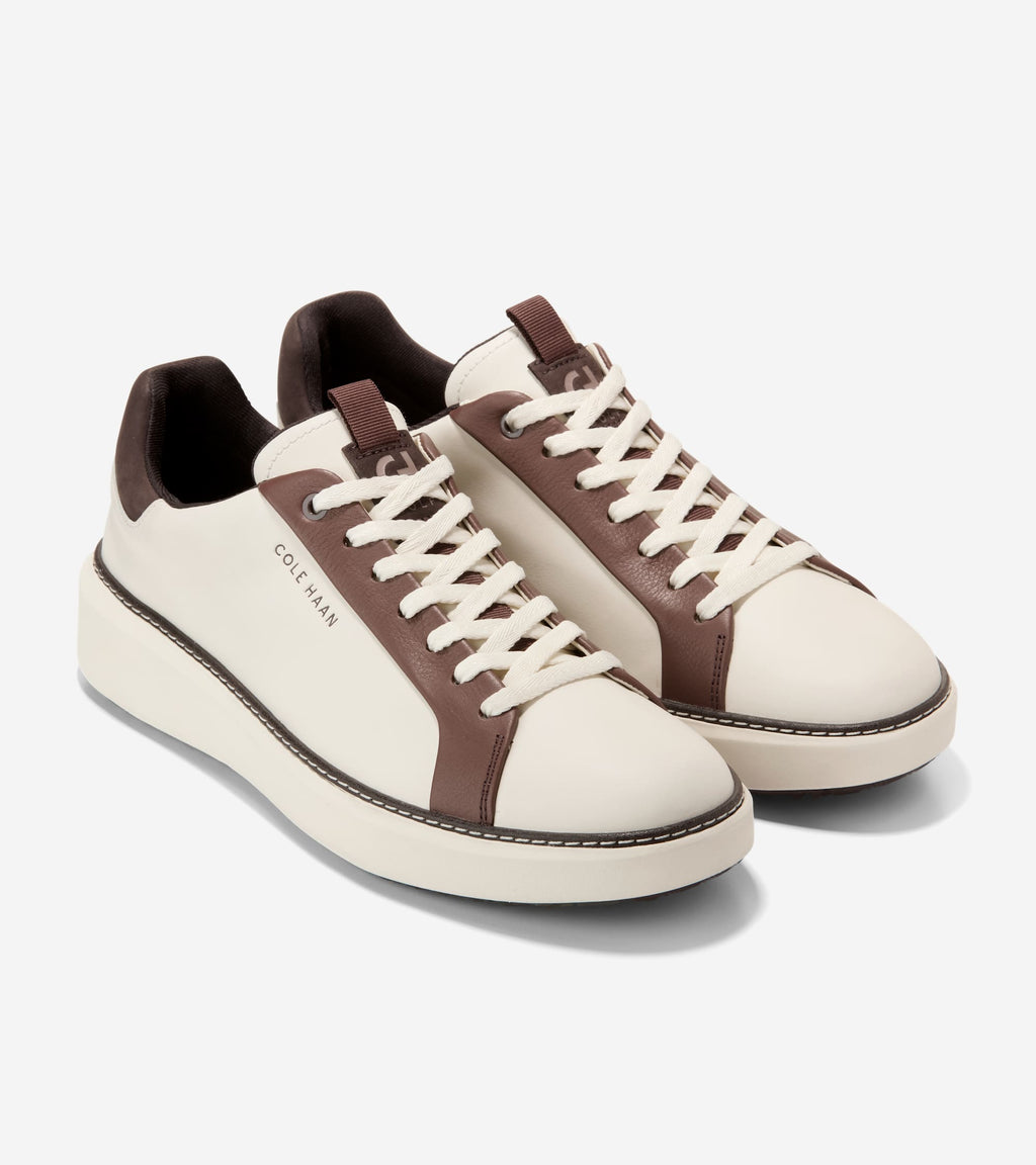 Men's GrandPrø Topspin Golf Shoes-Ivory-Chestnut