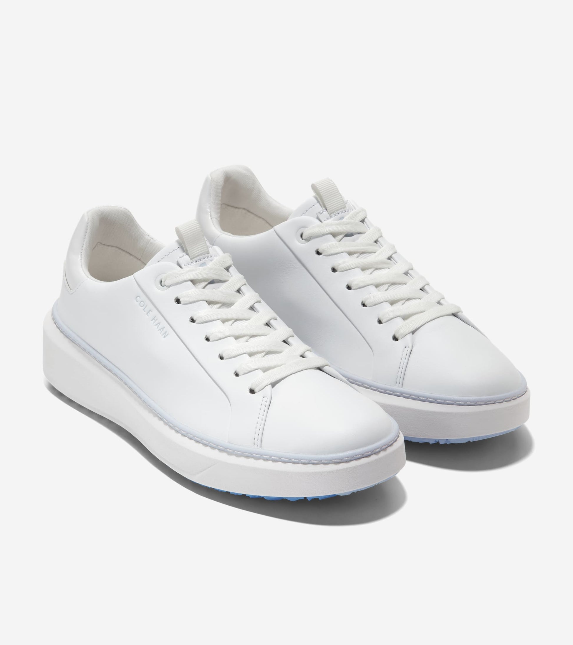 Women's GrandPrø Topspin Waterproof Golf Shoes-Optic White-Heather Gray
