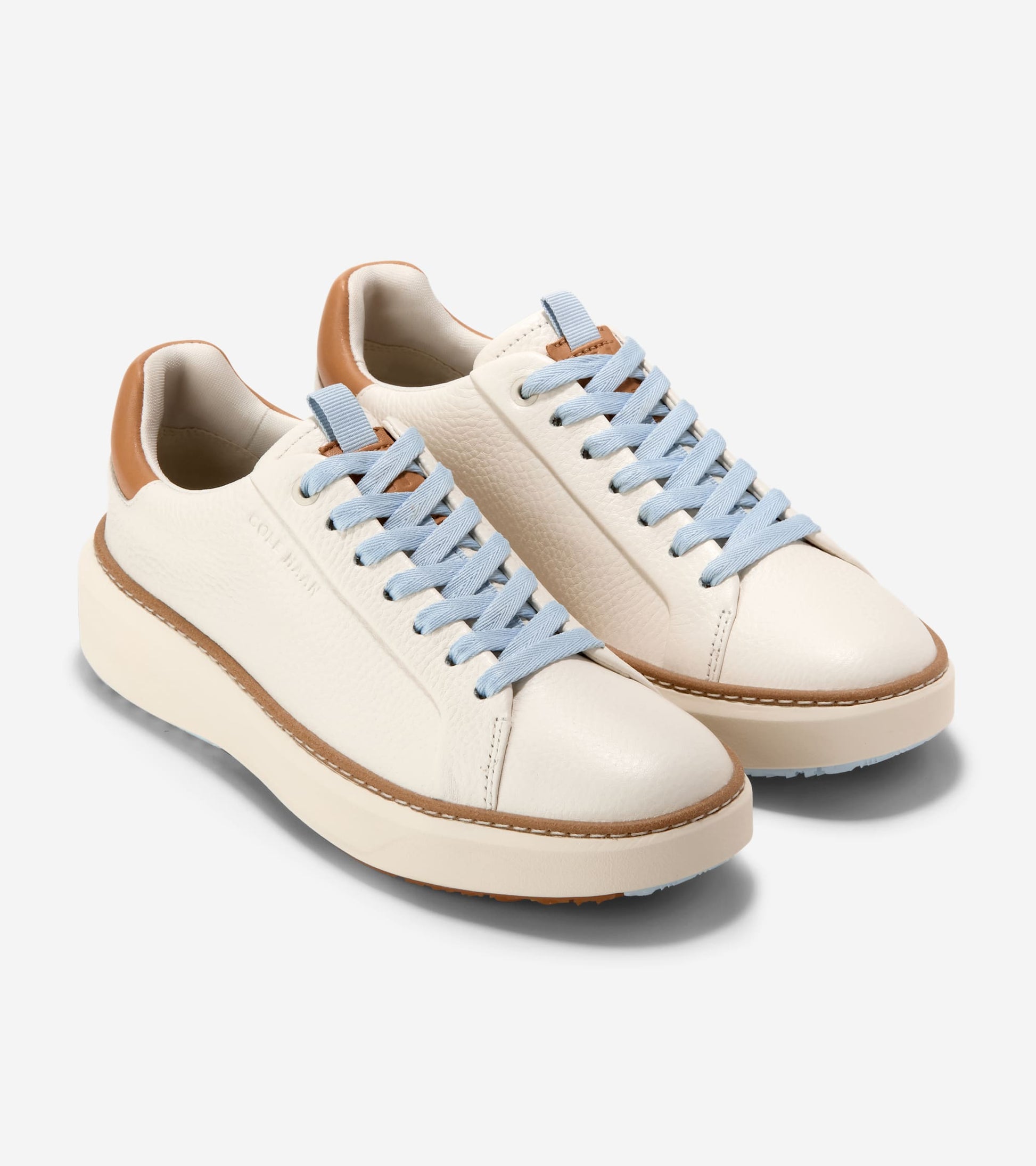 Women's GrandPrø Topspin Waterproof Golf Shoes-Ivory-Biscuit-Skyway