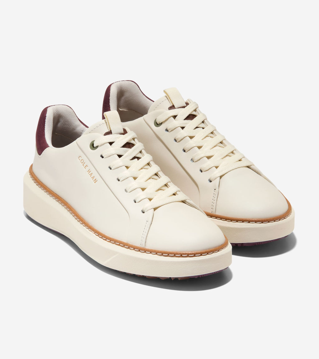 Women's GrandPrø Topspin Golf Shoes-Ivory-Bloodstone-Fondue Fudge