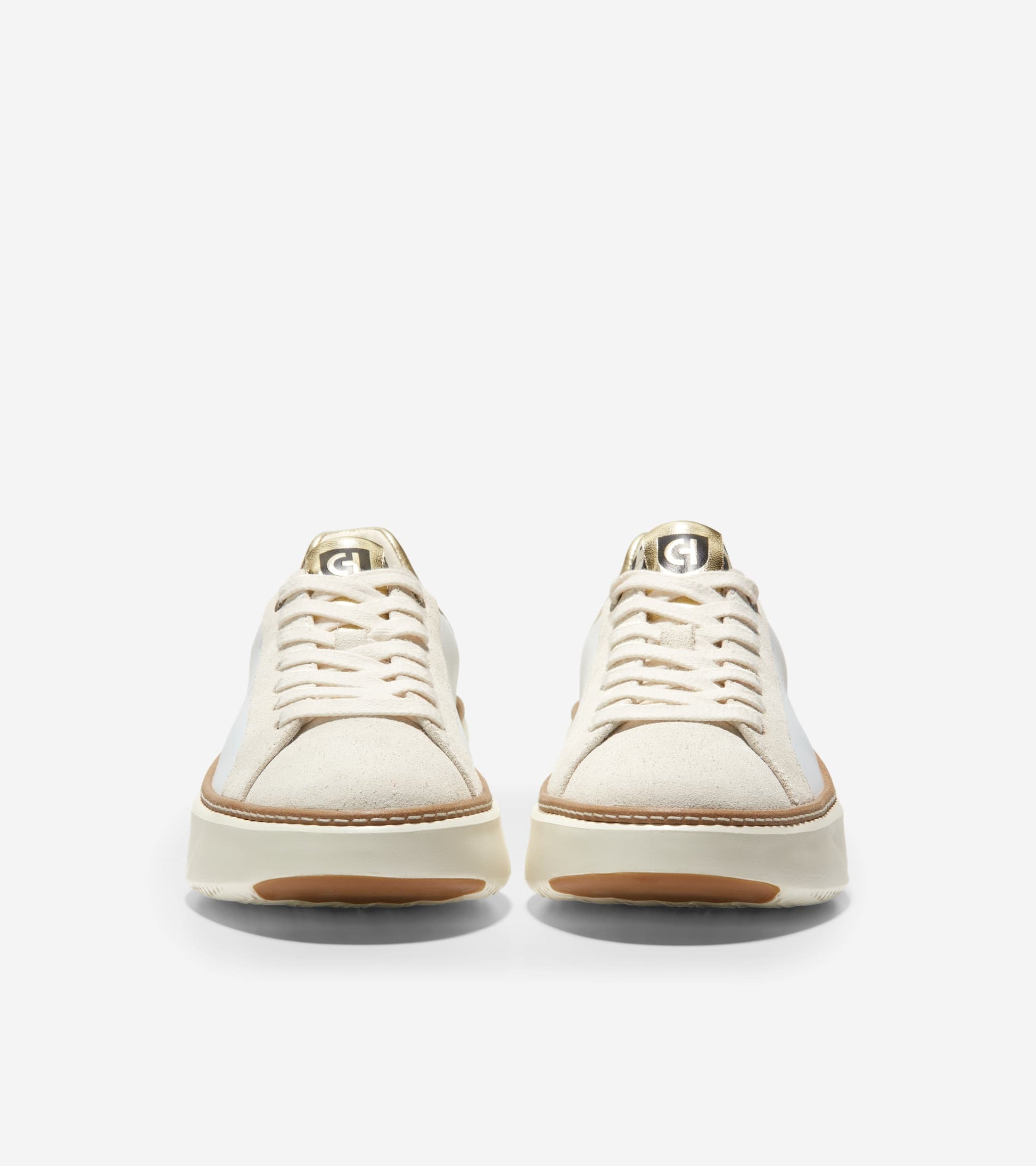 Women's GrandPrø Topspin Sneakers-Optic White-Gold-Leopard Print