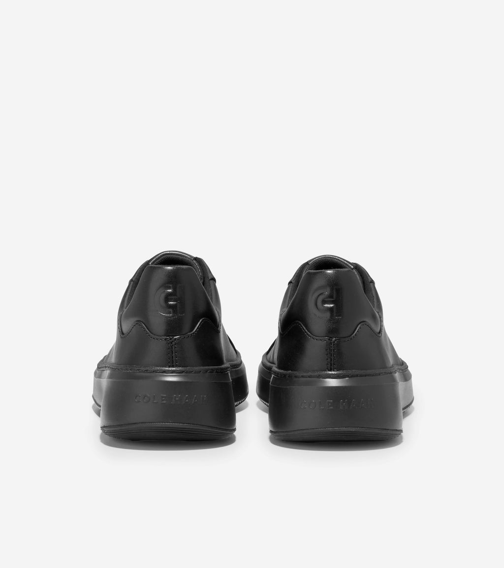 Men's GrandPrø Topspin Sneakers-Black Leather-Black