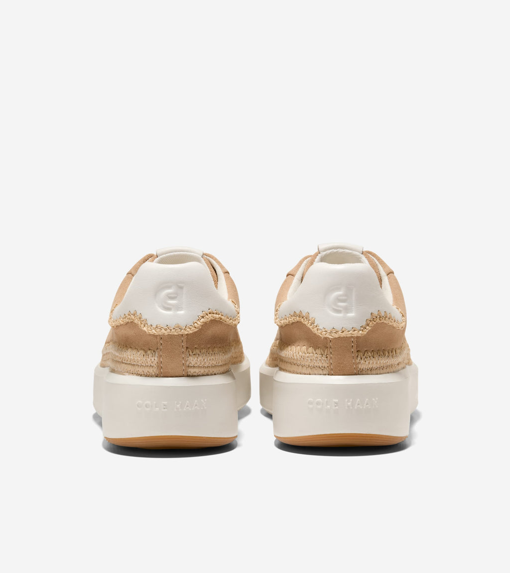 Women's GrandPrø Topspin Sneakers-Ivory-Natural Raffia