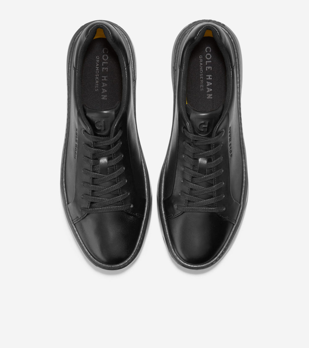 Men's GrandPrø Topspin Sneakers-Black Leather-Black
