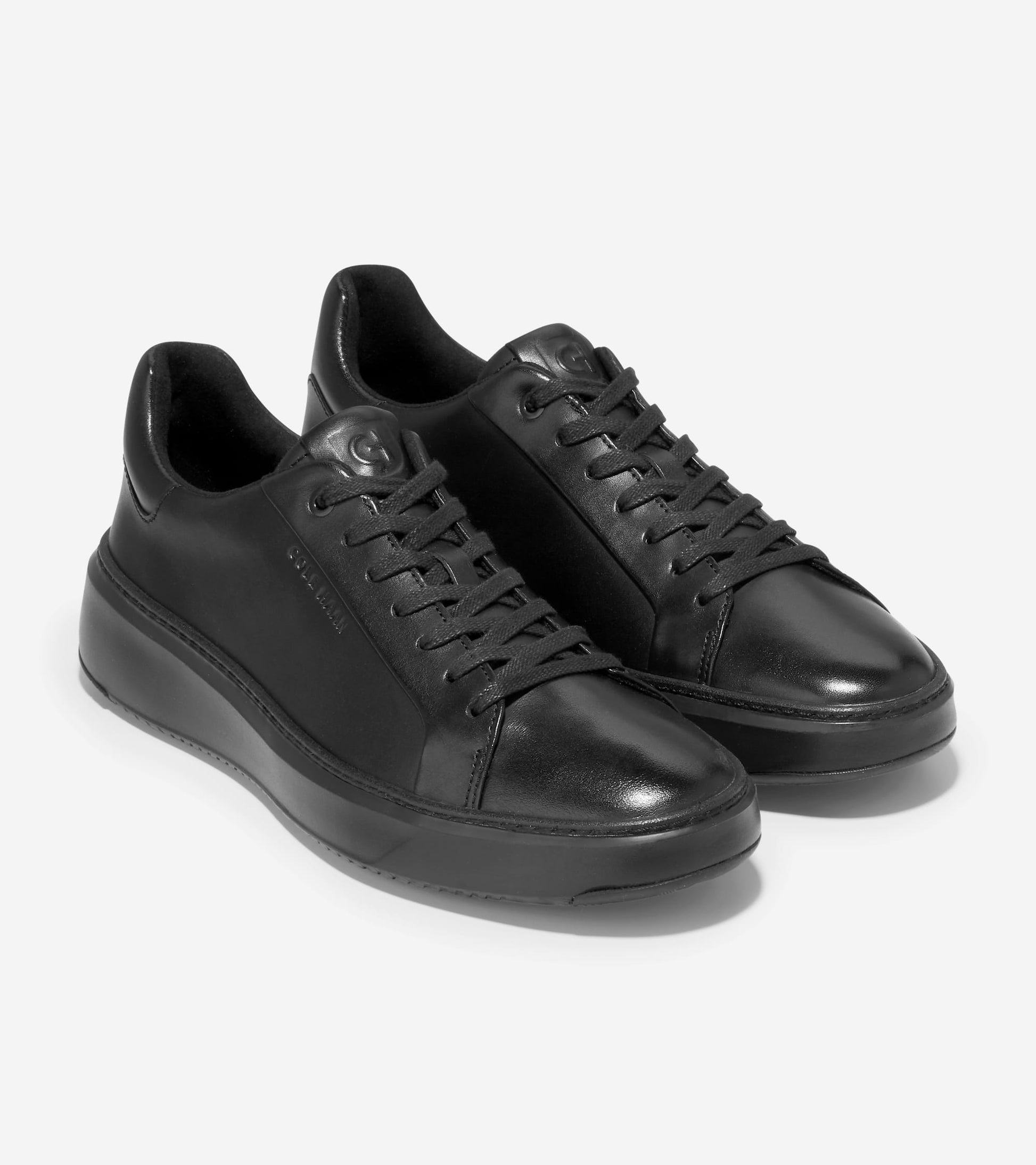 Men's GrandPrø Topspin Sneakers-Black Leather-Black