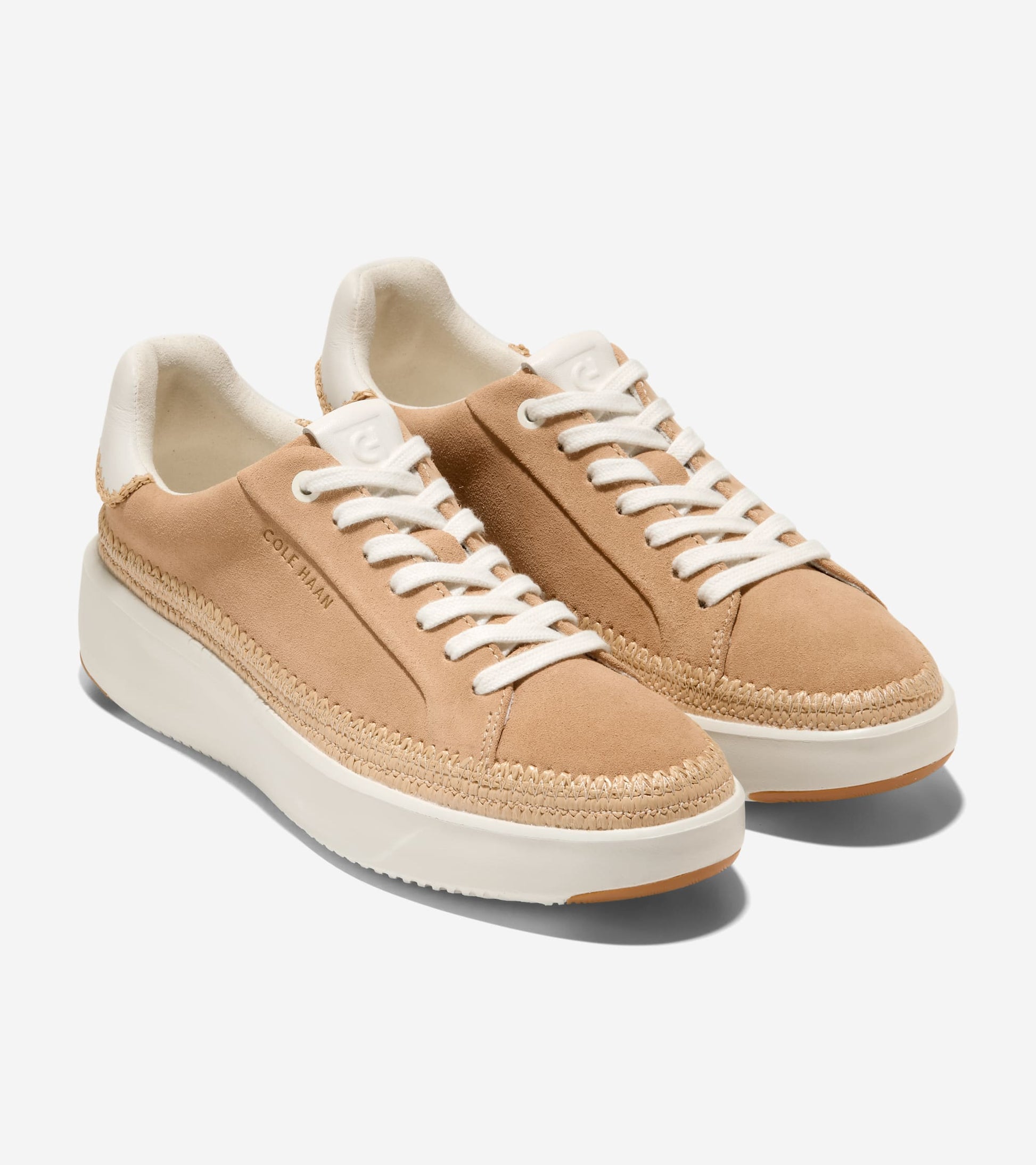 Women's GrandPrø Topspin Sneakers-Ivory-Natural Raffia