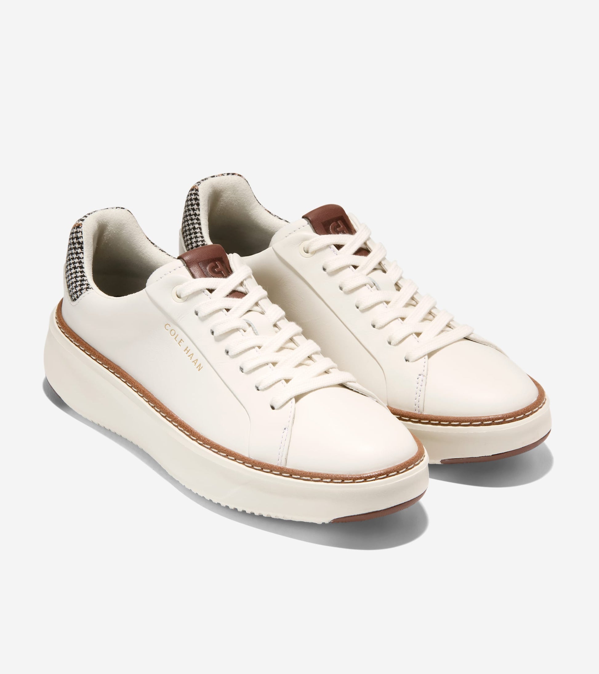 Women's GrandPrø Topspin Sneakers-Ivory-Neutral Plaid