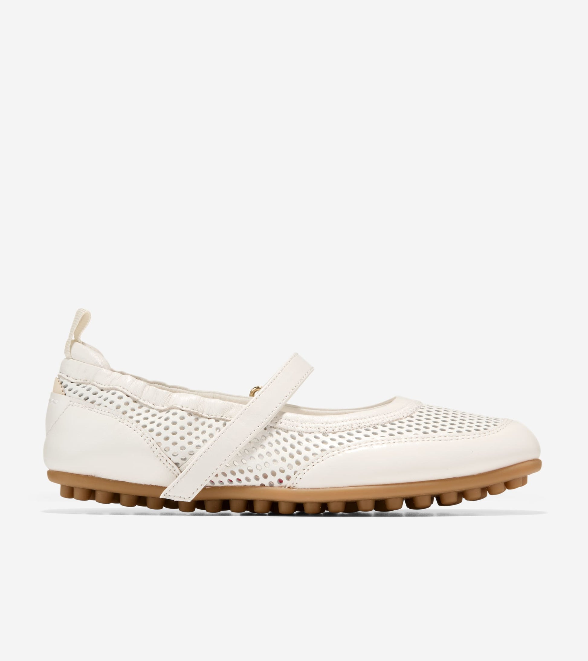 Women's GrandPrø Travina Mary Jane Ballet Flats-Powder