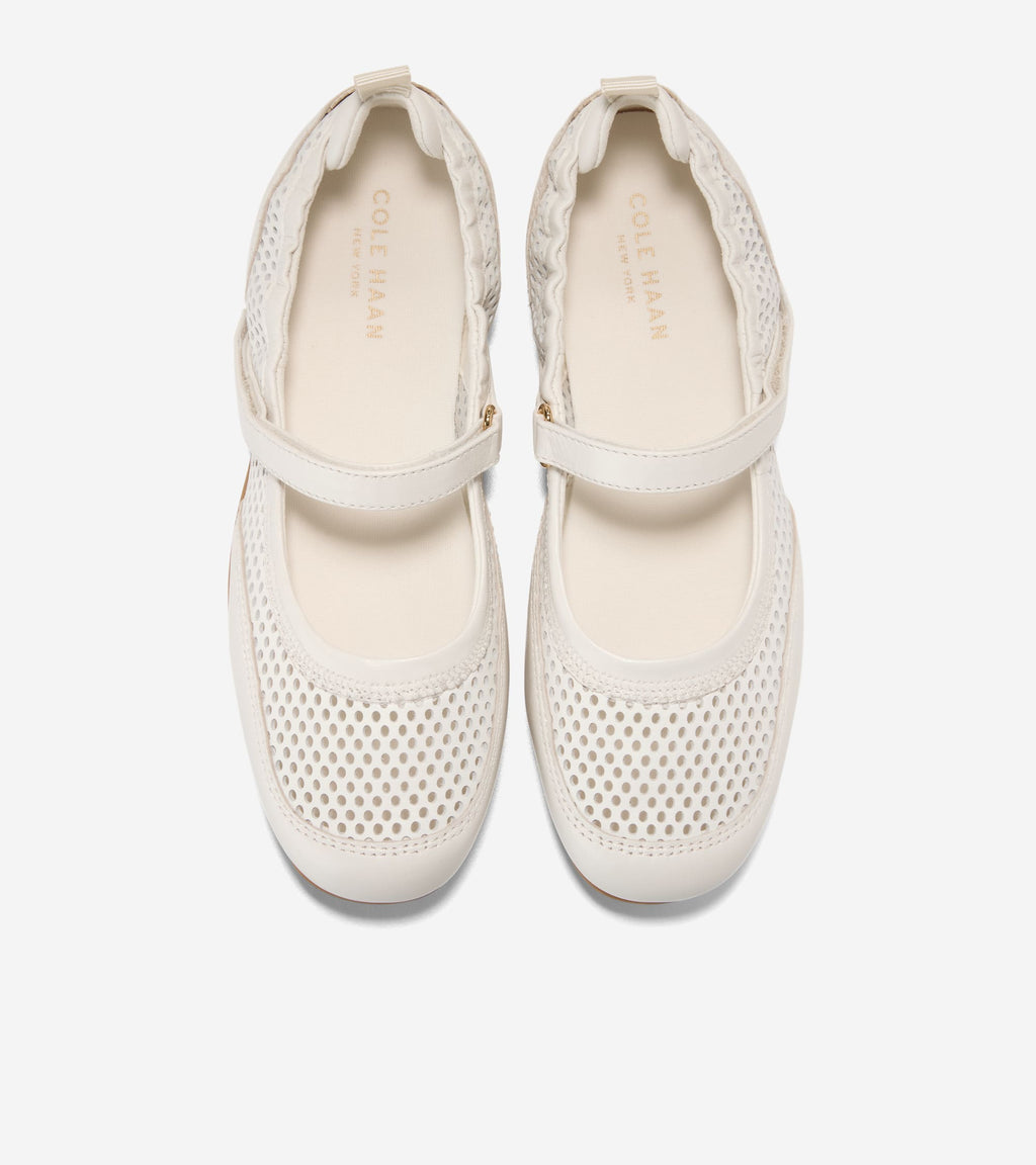 Women's GrandPrø Travina Mary Jane Ballet Flats-Powder