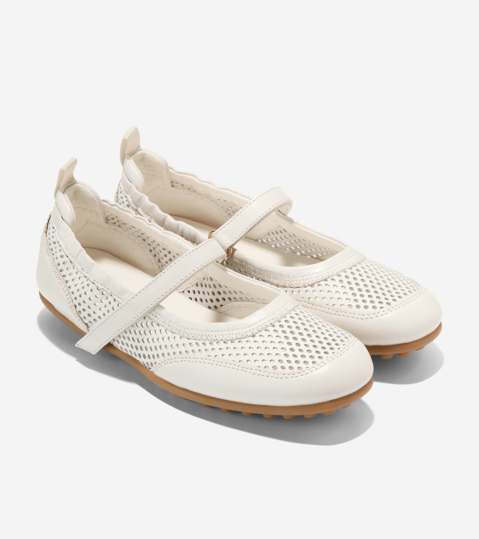 Women's GrandPrø Travina Mary Jane Ballet Flats-Powder