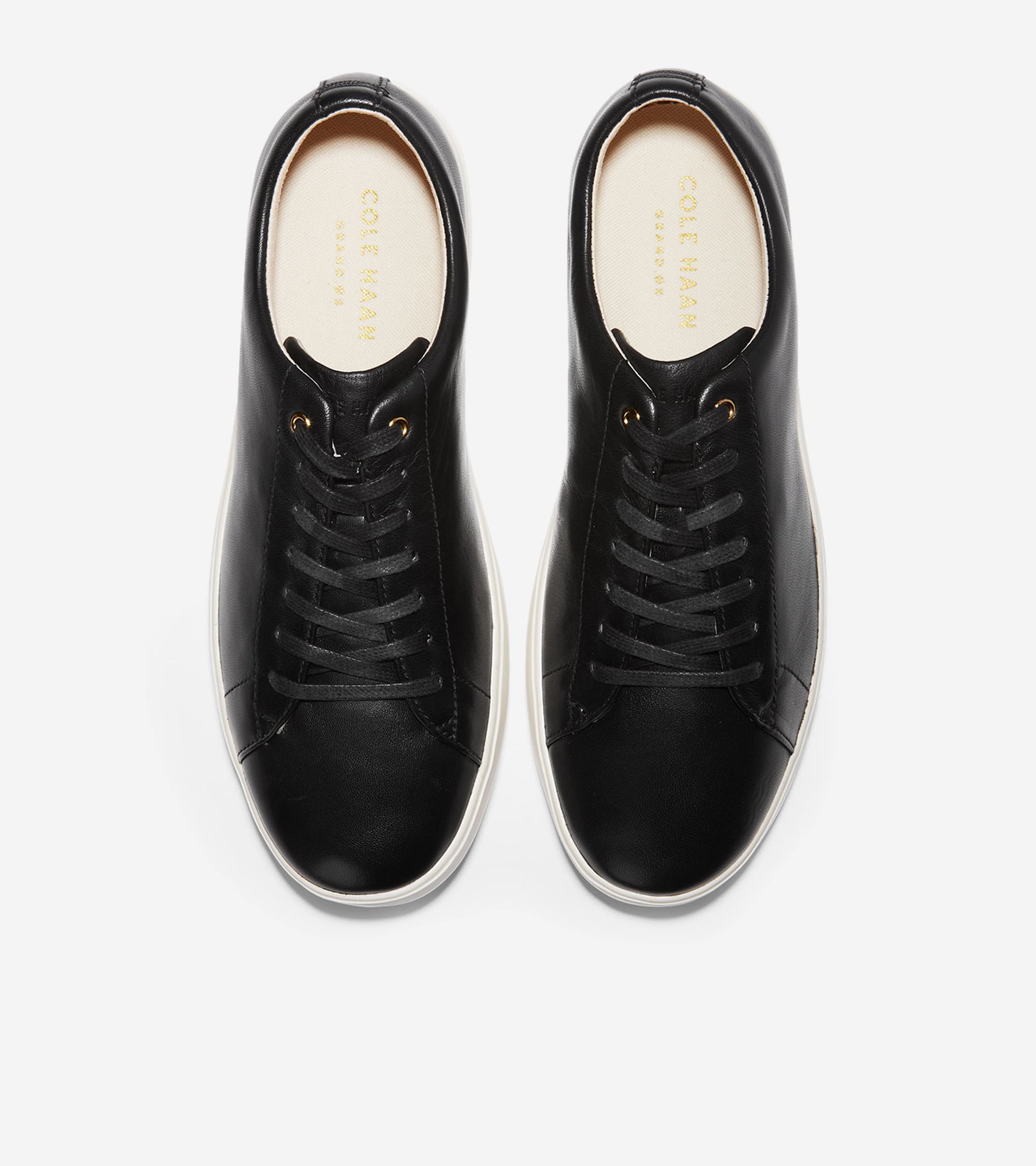 Women's Grand Crosscourt Sneakers-Black Leather-White