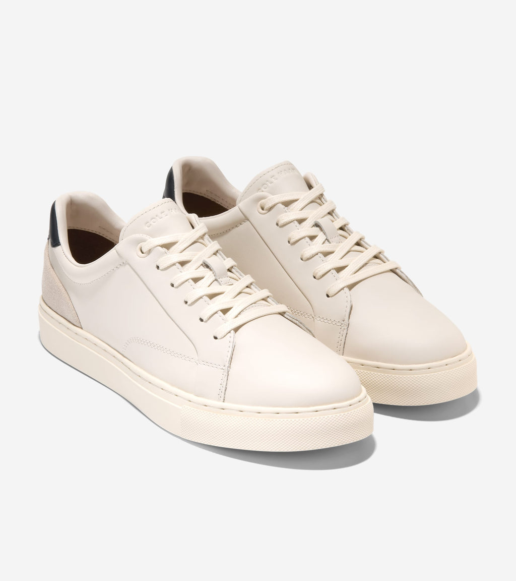 Men's Grand Kittery Court Sneakers-Ivory-Blueberry-Oxford Tan