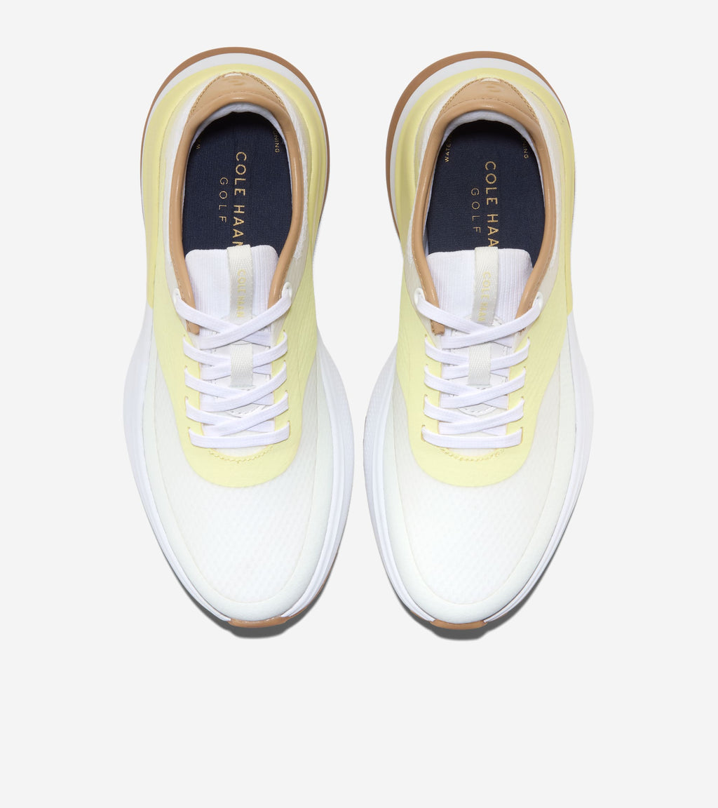 Women's GrandPrø All-Day Golf Shoes-White-Buckwheat-Wax Yellow