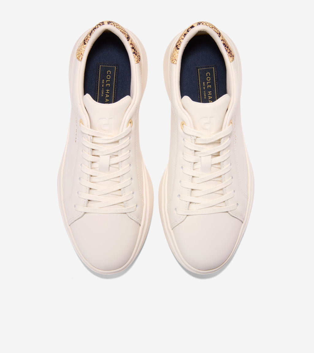 Women's GrandPrø Tennis 2.0 Sneakers-Ivory-Marzipan Snake Print