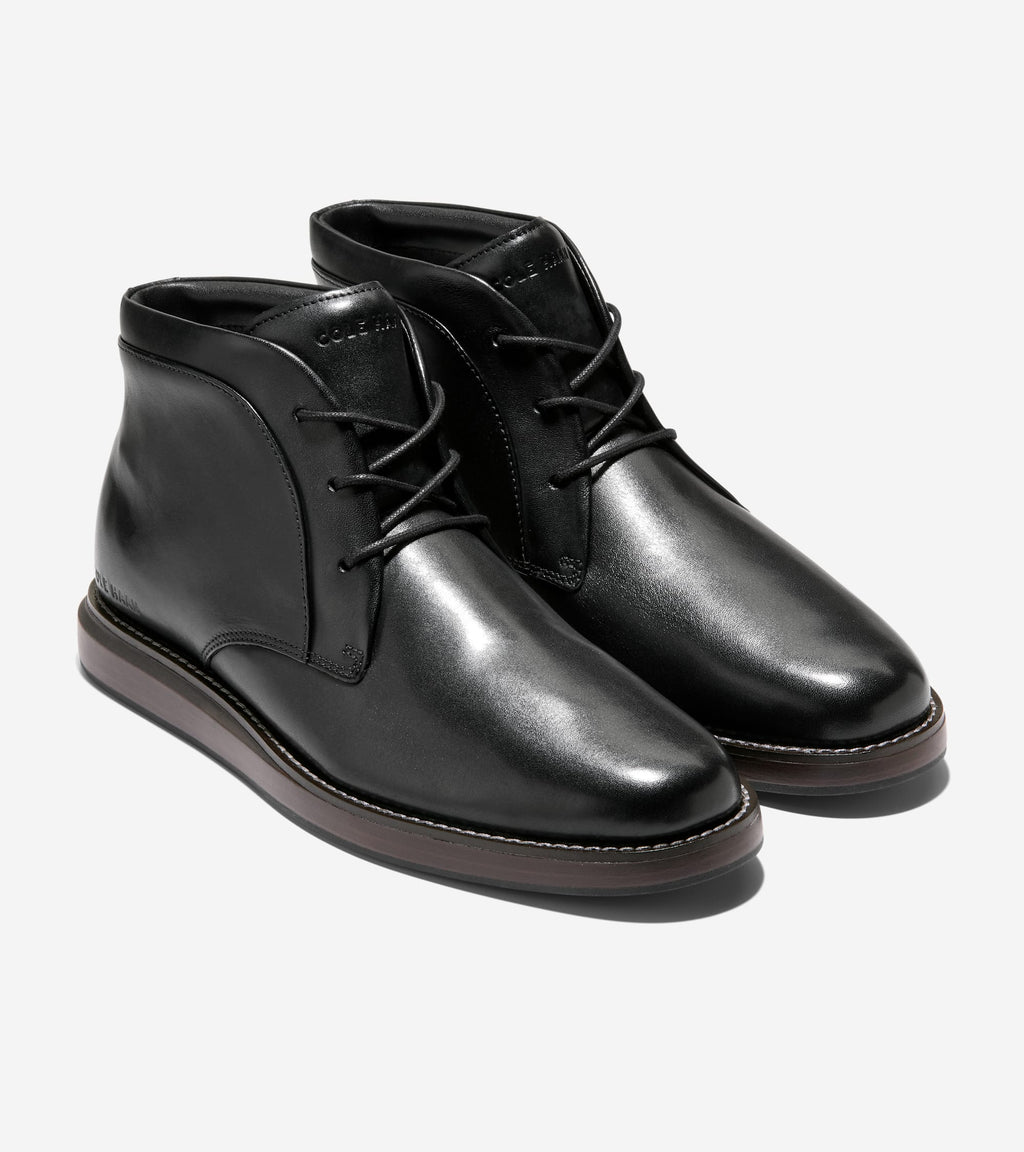 Men's Grand Neoclassic Flexcraft Chukka Boots-Black-Dark Brown