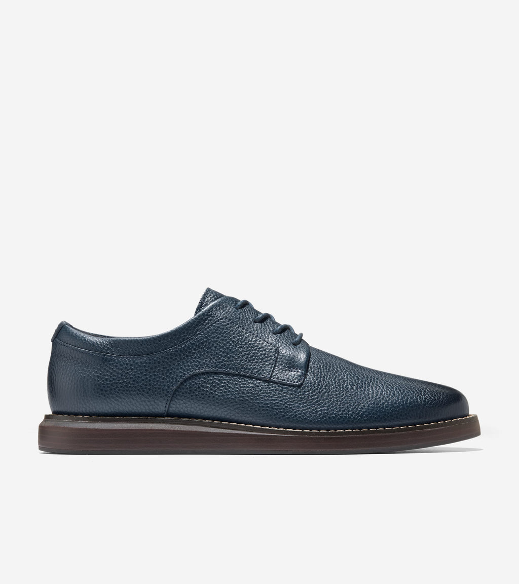 Men's Grand Neoclassic Plain Toe Oxfords-Navy Blazer-Dark Brown