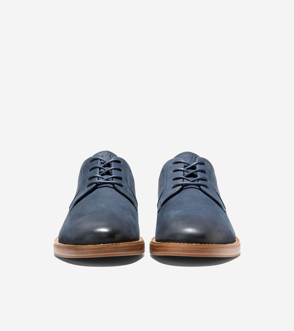 Men's Grand Neoclassic Plain Toe Oxfords-Navy Blazer-Dark Natural